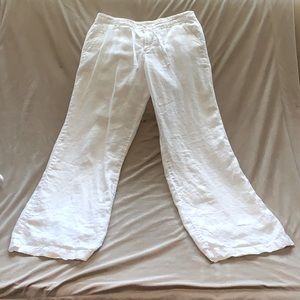 GAP White Linen Drawstring Pants - Womens Size 6 Straight Leg